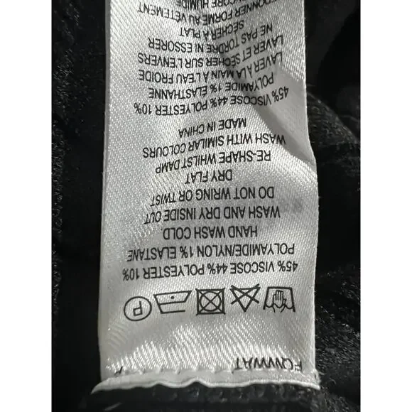 FRENCH CONNECTION WOMENS MEDIUM RIBBED KNIT LONG-SLEEVE DRESS CHARCOAL BLACK NEW - Picture 10 of 12